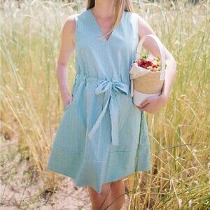 Pearl Lela Rose Stripe Bow Dress Cotton